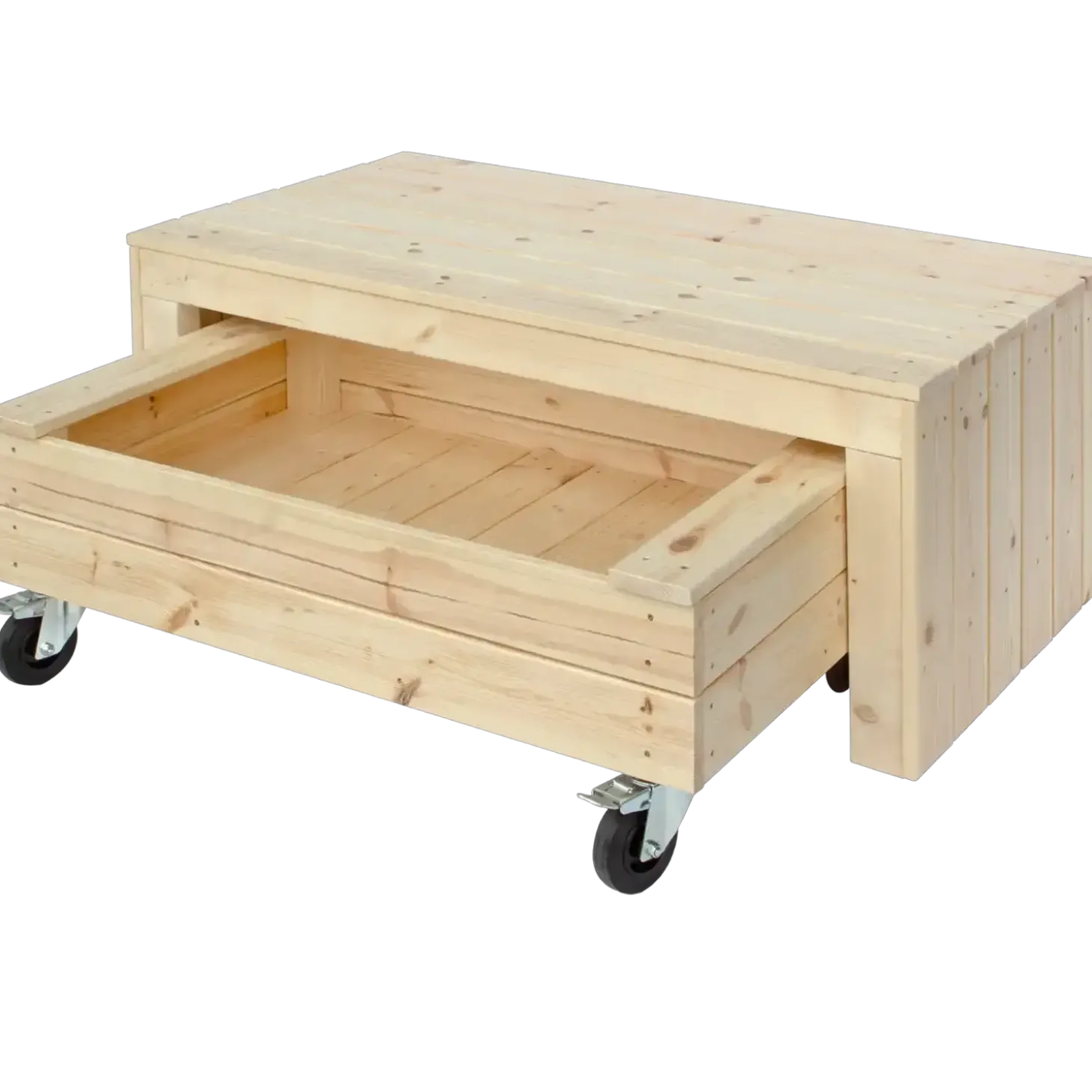 PLUS Fun sandkasse m/hjul og bænk 120 cm
