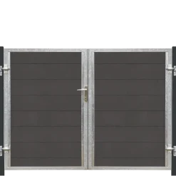 Plus Futura dobbeltlåge m/stålstolpe venstrehængt 197x145 cm gråsort