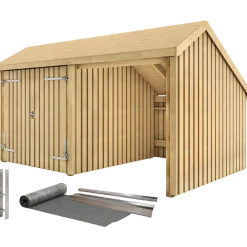 Plus Multi havehus 10,5 m² 2 moduler med dobbeltdør og åben front