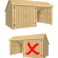 Plus Multi havehus 10,5 m² 2 moduler med dobbeltdør og åben front