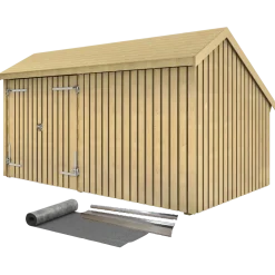 Plus Multi havehus 10,5 m² 2 moduler med dobbeltdør og lukket front