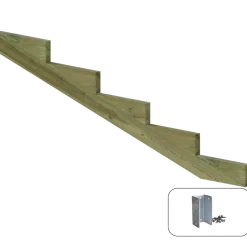 Plus 19º Trappevange 5 trin m/beslag  Trindybde 39 cm