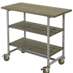 Plus Urban grill-/plantebord med 2 hylder grundmalet gråbrun
