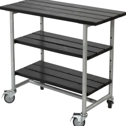 Plus Urban grill-/plantebord med 2 hylder grundmalet sort