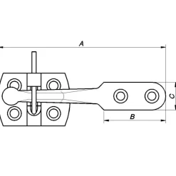 PN glipfald/dørhank til havelåge 120 mm varmforzinket sort