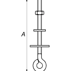 PN øjebolt M6x100 mm. elforzinket