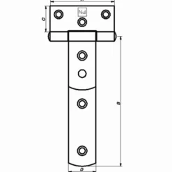 PN T-bladhængsel 6" 155x75 mm. varmforz.