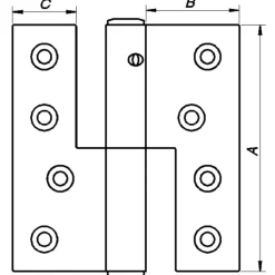 PN vindues- og dørhængsel venstre 85x32 mm varmforz.