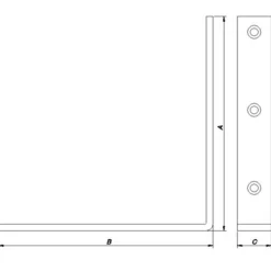 PN vinkelbeslag 158x158x26x5,0 mm. elforzinket