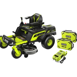 Ryobi RY72ZTRX107-210 72V 107 cm zero turn plæneklipper 2x10 Ah batt.