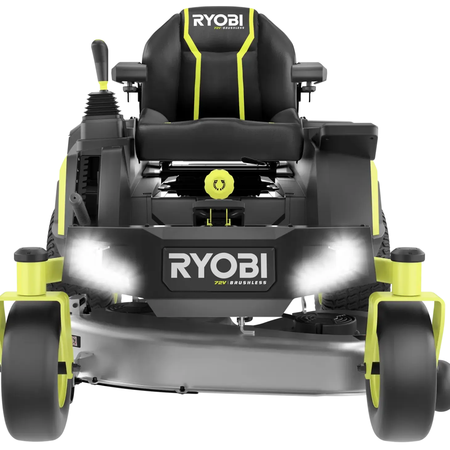 Ryobi RY72ZTRX107-210 72V 107 cm zero turn plæneklipper 2x10 Ah batt.