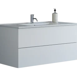 Scanbad Aria badmøbel m/vask, 2 skuffer, push open, hvid mat 81 cm