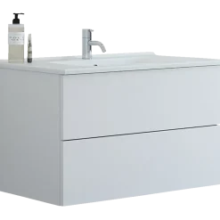 Scanbad Aria badmøbel m/vask, 2 skuffer, push open, hvid mat 81 cm