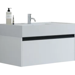 Scanbad badmøbel m/Asyre vask/venstre, 1 skuffe, hvid mat 81 cm