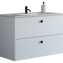 Scanbad Delta badmøbel m/Karat vask, 2 skuffer, hvid mat 100 cm