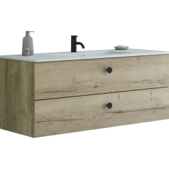 Scanbad Delta badmøbel m/Karat vask, 2 skuffer, natur eg 100 cm