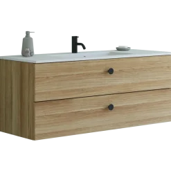 Scanbad Delta badmøbel m/Micca vask m/skuffer, varm eg 120 cm