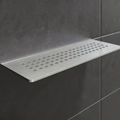 Schlüter hylde rektangulær square, børstet stål
