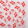 Serviet 1-lags 1/4 fold hvid med dannebrogsflag 33x33 cm. - 50 stk.