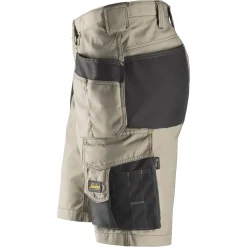 Snickers Håndværker shorts med hylsterlommer ripstop khaki/sort str. 52