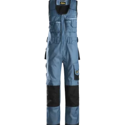 Snickers Workwear håndværker helbukser DuraTwill oceanblå/sort str. 58
