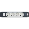 4-stikdåse med ledning og USB A+C uden jord 1,4m