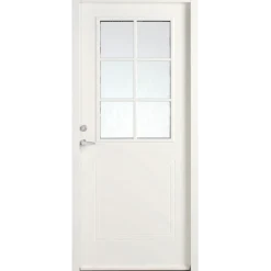 Swedoor P-400 facadedør med glas 948x2115 mm højrehængt hvid
