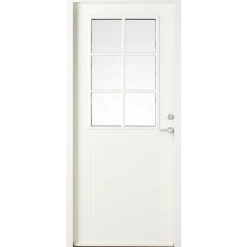 Swedoor P-400 facadedør med glas 948x2115 mm venstrehængt hvid