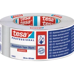 Tesa aluminiums tape universal 30 liner sølv 50mm x 50m