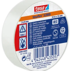 Tesa Tesaflex isoleringstape 10 m x 15 mm hvid