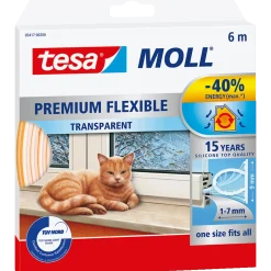 Tesamoll® Premium Flexible silikonetætningsliste hvid 8,5 mm x 6 m