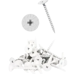Troldtekt® strukturskrue til træ og stål 4,2x45 mm hvid 100 stk.