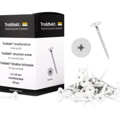 Troldtekt® strukturskrue til træ og stål 4,2x45 mm hvid 100 stk.
