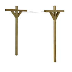 Tørrestativ trykimpr. komplet m/20 m plastbelagt wire