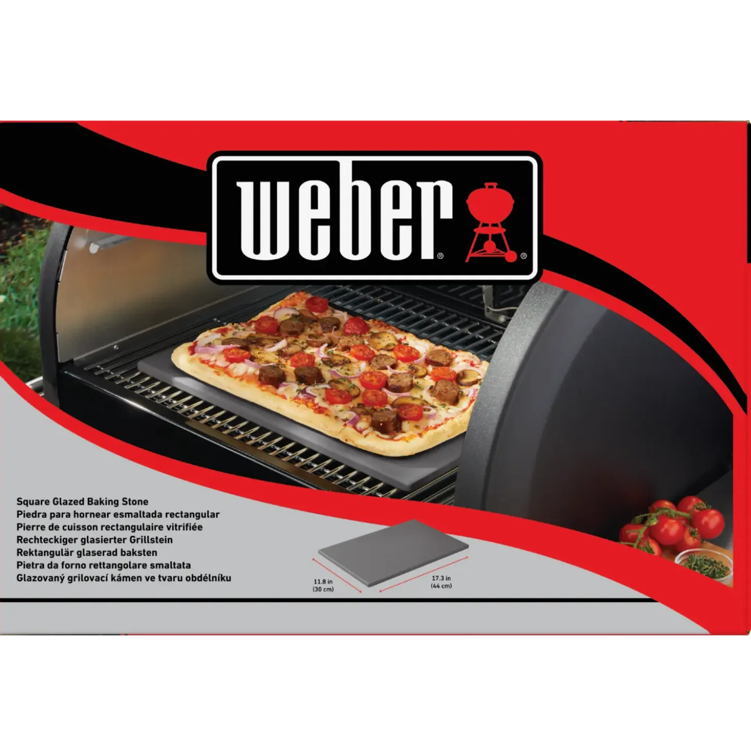 Weber pizzasten 30x44 cm grå